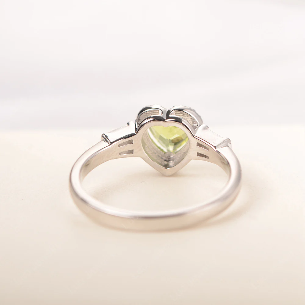 Peridot Heart Halo Ring - Image 3