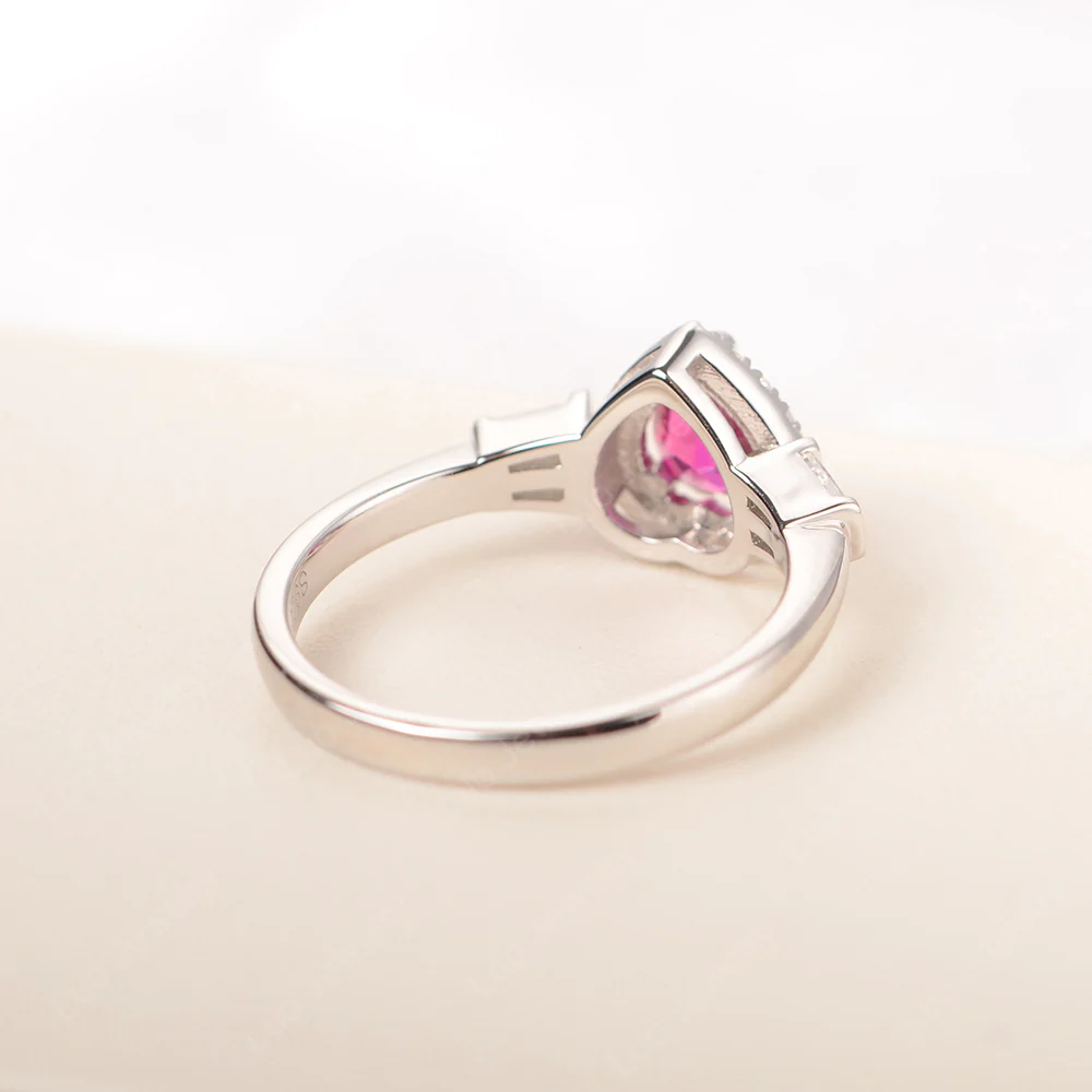 Ruby Heart Halo Ring - Image 4