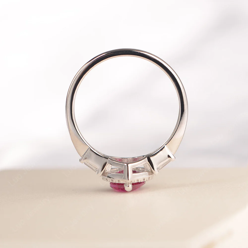 Ruby Heart Halo Ring - Image 5