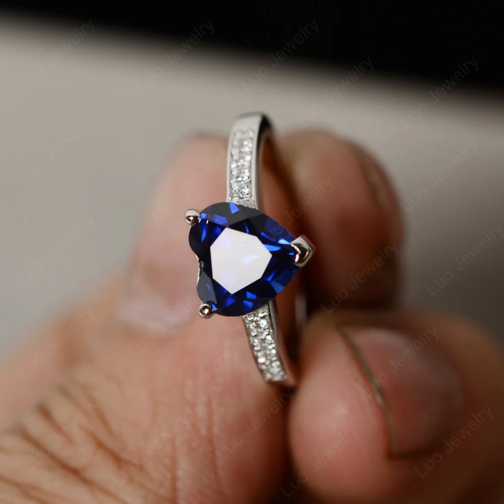 Hear Cut Sapphire Engagement Ring