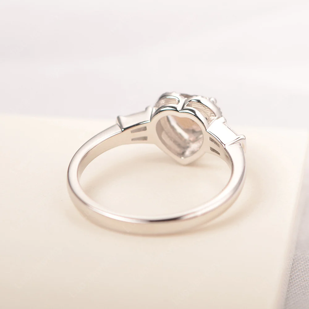 Smoky Quartz Heart Halo Ring - Image 3