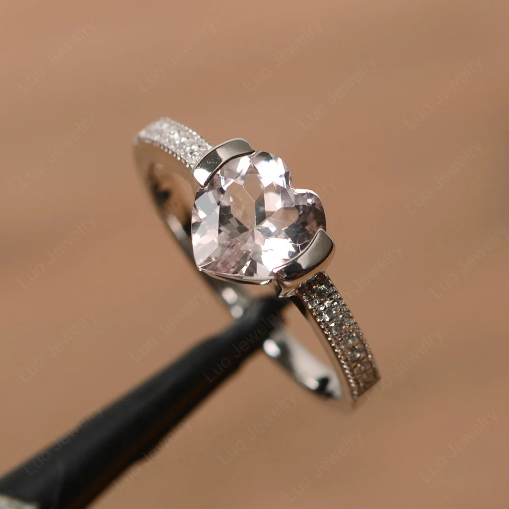 Morganite Half Bezel Set Engagement Ring