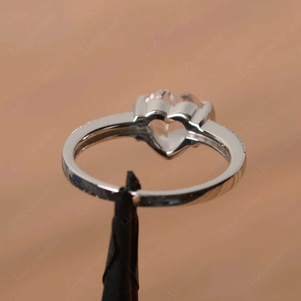 Morganite Half Bezel Set Engagement Ring - Image 3