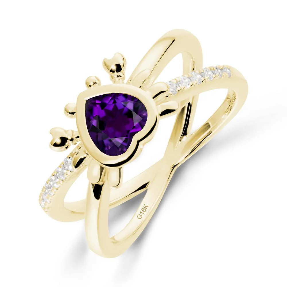 Hear Shaped Crab Amethyst Ring - Image 6