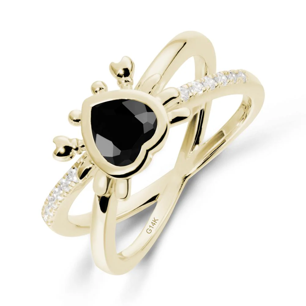 Hear Shaped Crab Black Spinel Ring - Image 4
