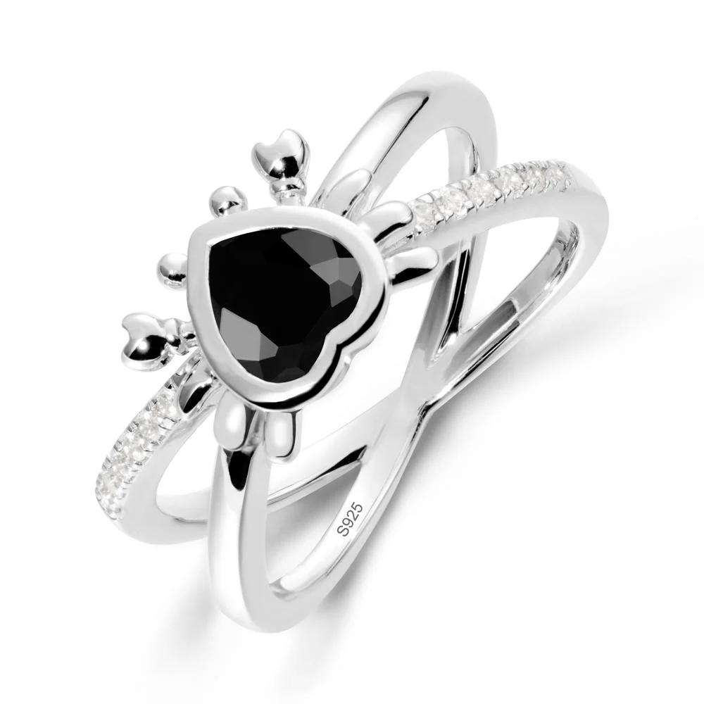 Hear Shaped Crab Black Spinel Ring - Image 9