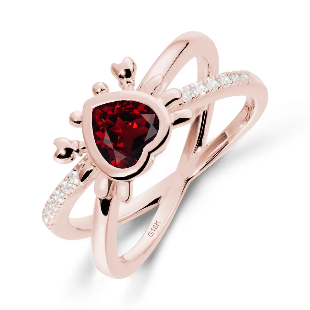 Hear Shaped Crab Garnet Ring - Image 4