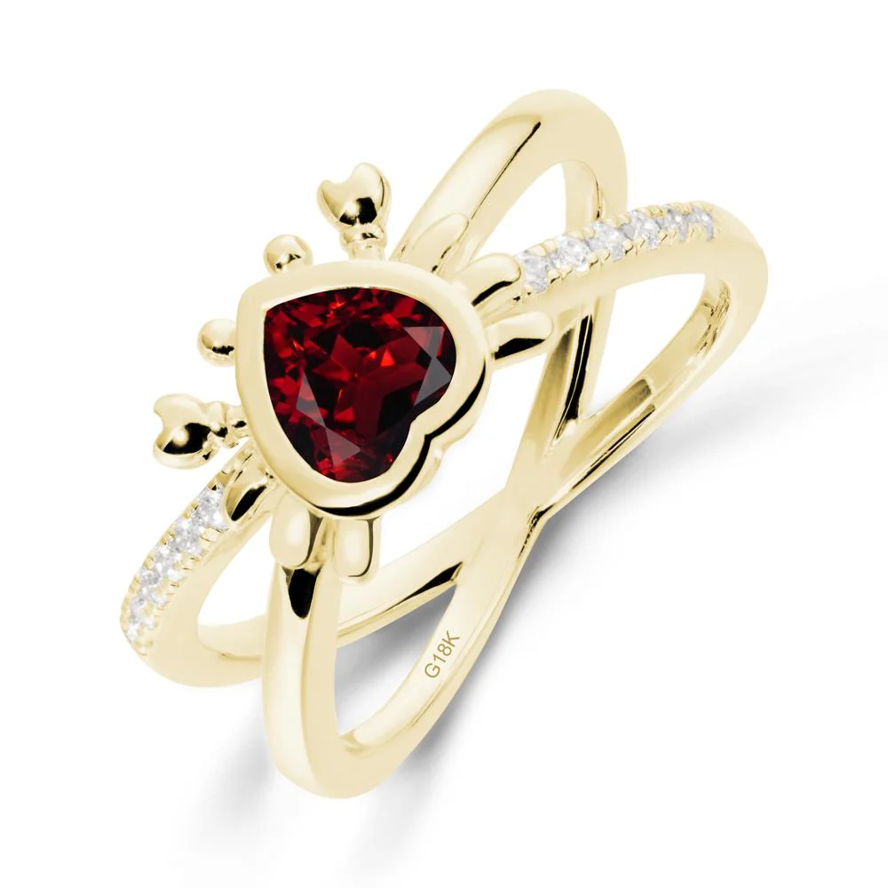 Hear Shaped Crab Garnet Ring - Image 6