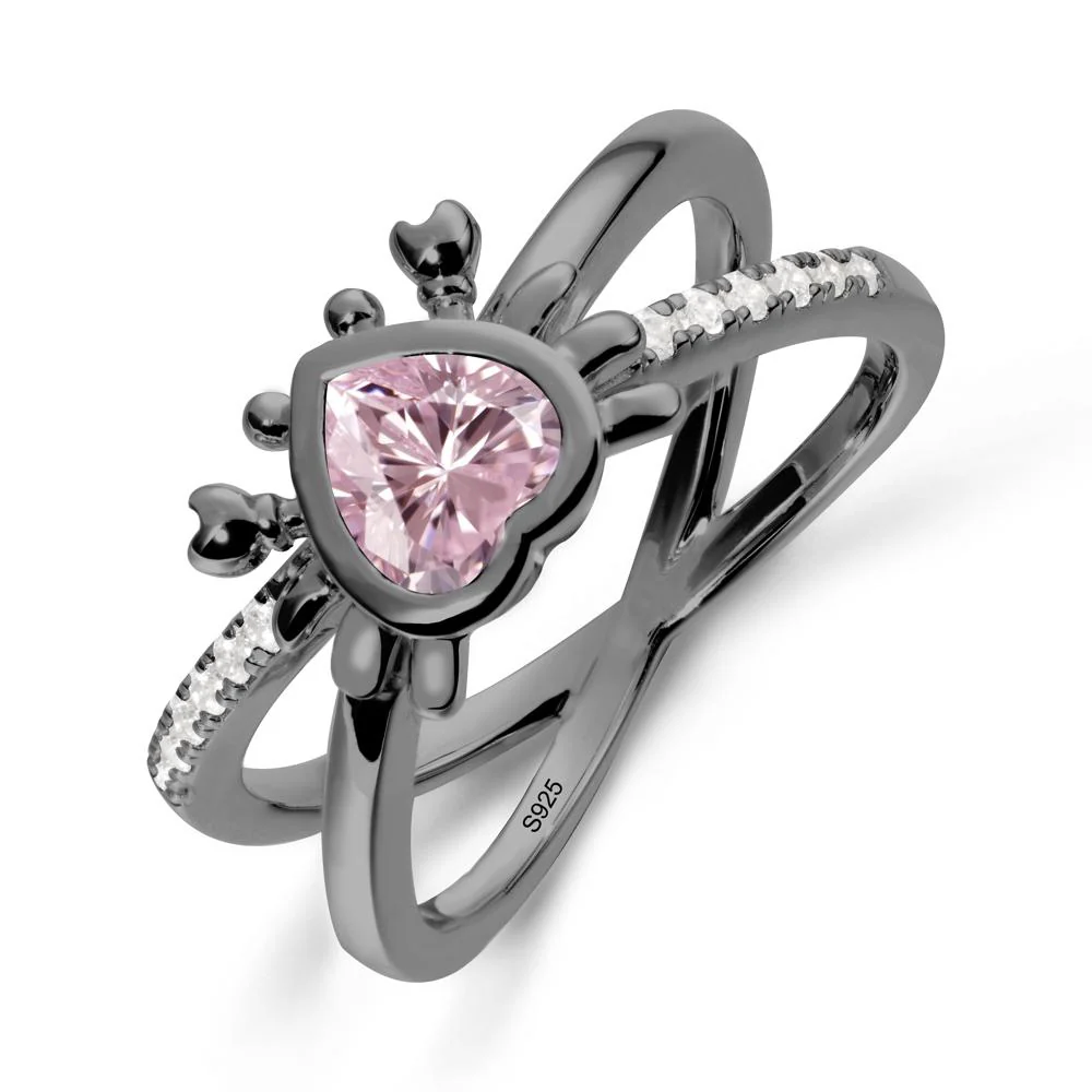 Hear Shaped Crab Pink Cubic Zirconia Ring - Image 7