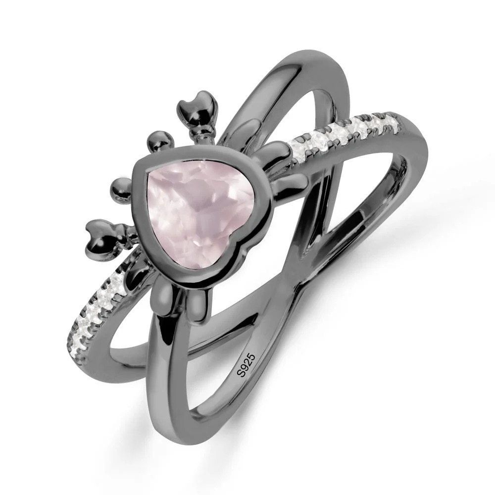 Hear Shaped Crab Rose Quartz Ring - Image 8