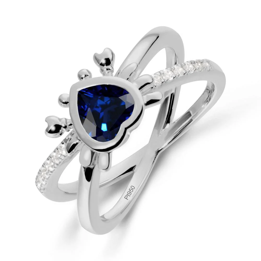 Hear Shaped Crab Sapphire Ring