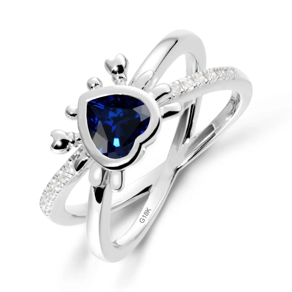 Hear Shaped Crab Sapphire Ring - Image 6