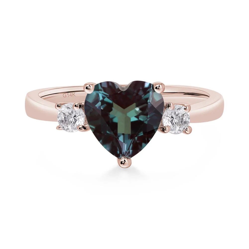 Heart Alexandrite Engagement Ring - Image 5
