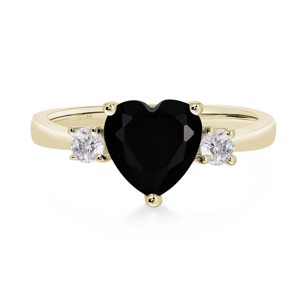 Heart Black Spinel Engagement Ring - Image 4