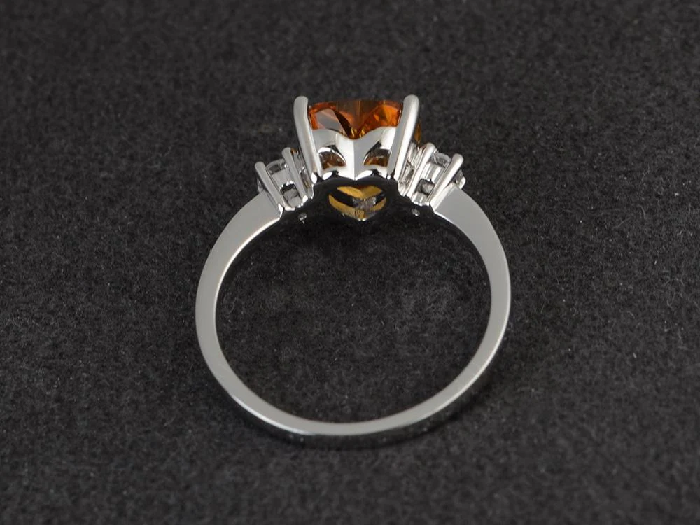 Citrine Three Stone Heart Ring - Image 12