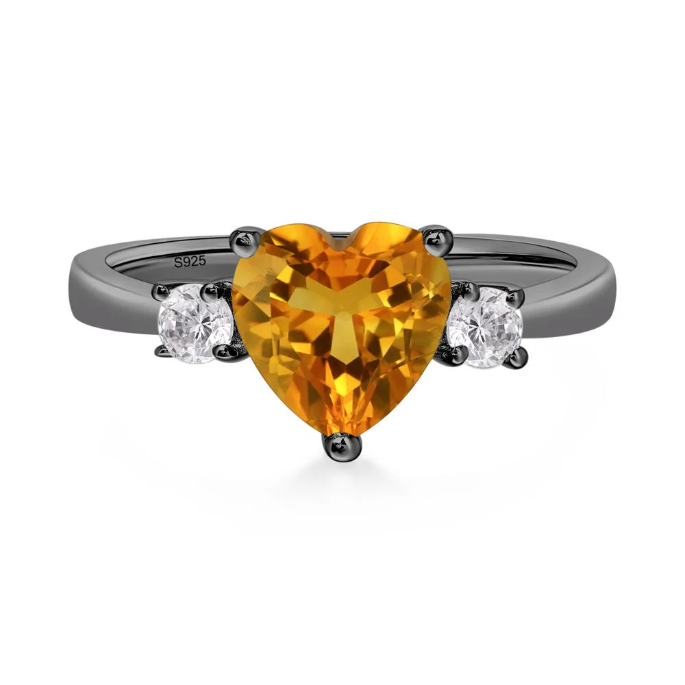 Citrine Three Stone Heart Ring - Image 2
