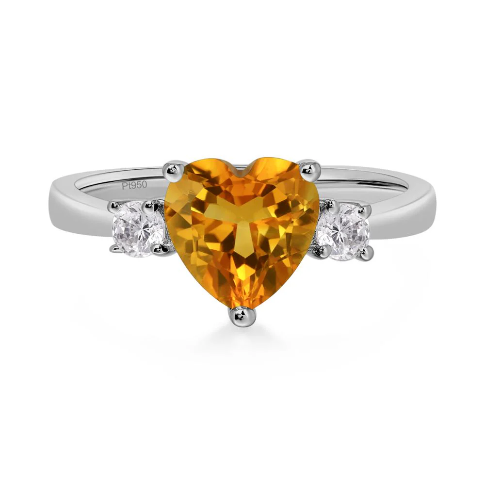 Citrine Three Stone Heart Ring - Image 6