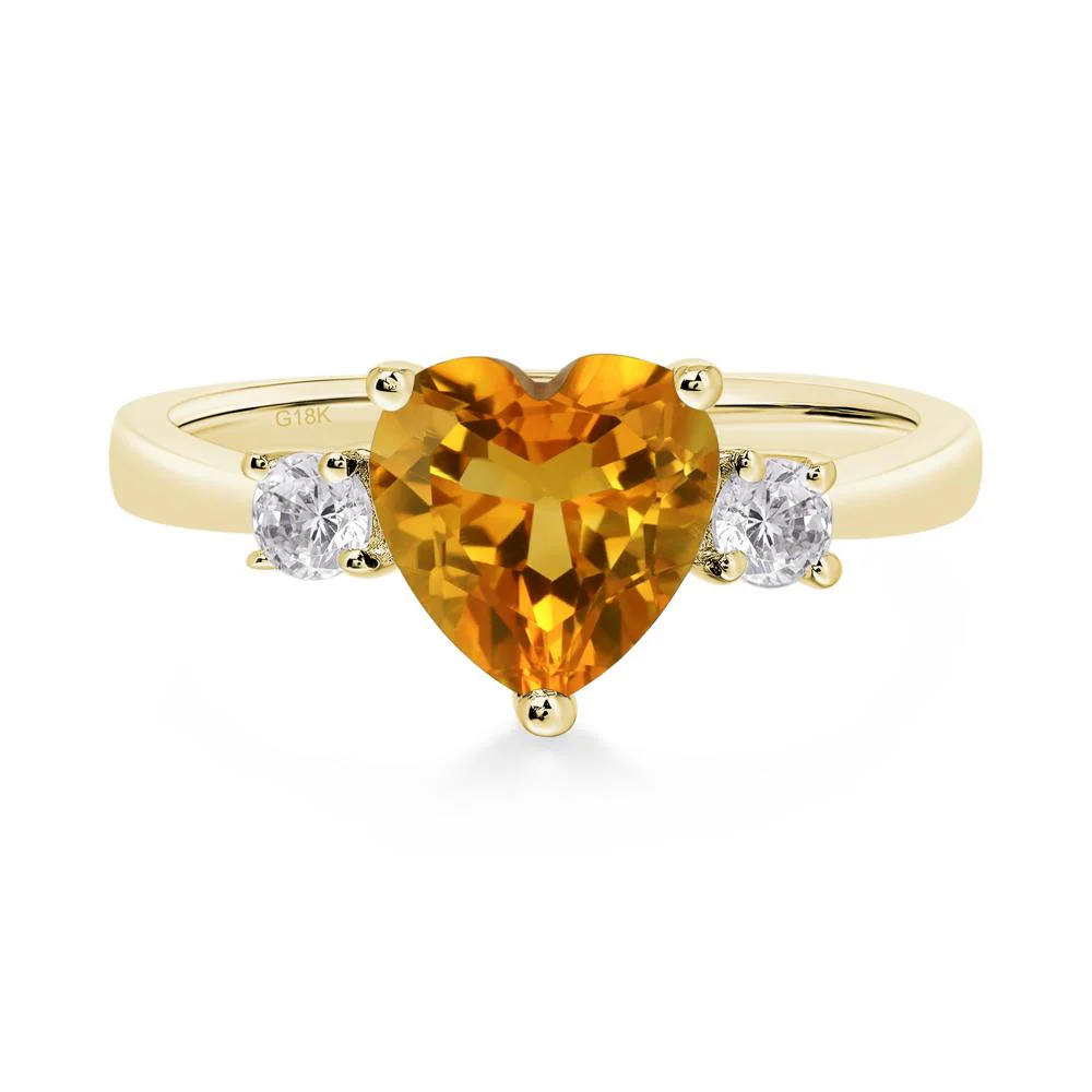 Citrine Three Stone Heart Ring - Image 8