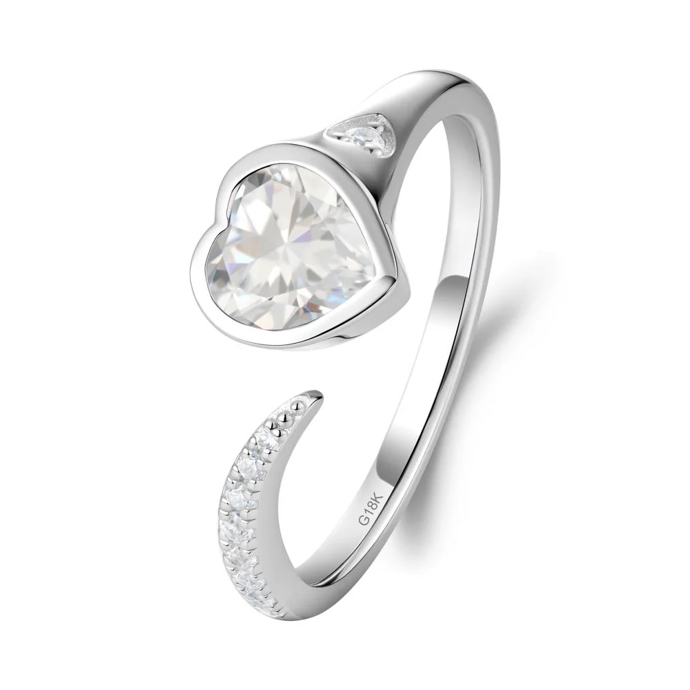 Heart Cubic Zirconia Open Wrap Ring - Image 6