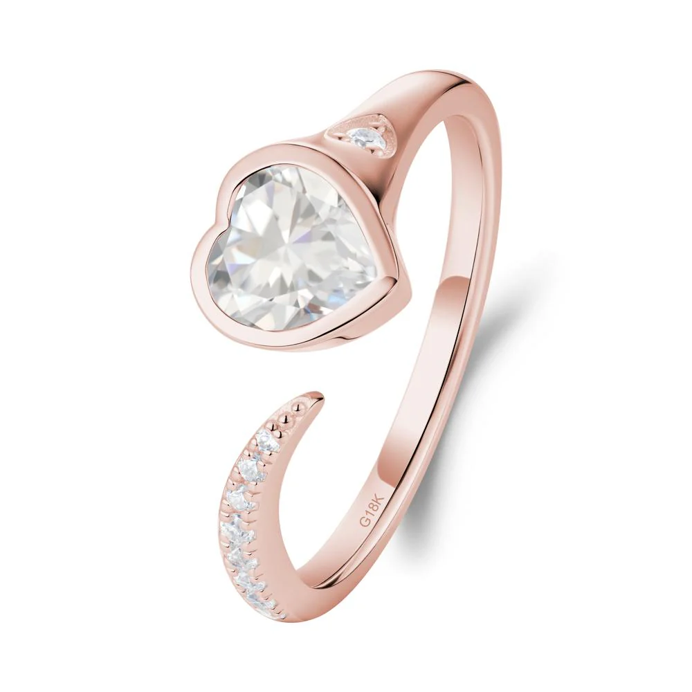 Heart Cubic Zirconia Open Wrap Ring - Image 7