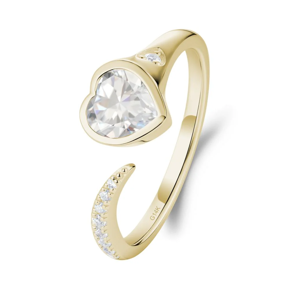 Heart Cubic Zirconia Open Wrap Ring - Image 8