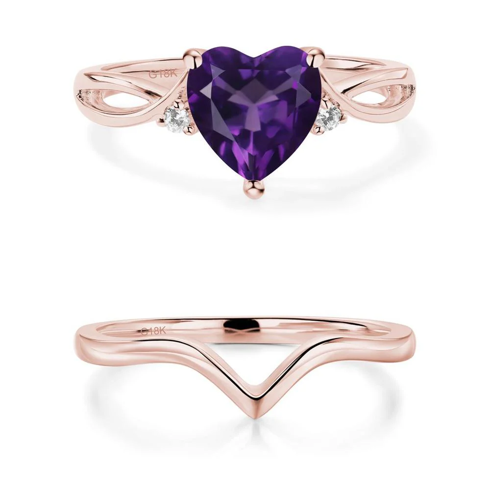Heart Shaped Amethyst Ring - Image 17