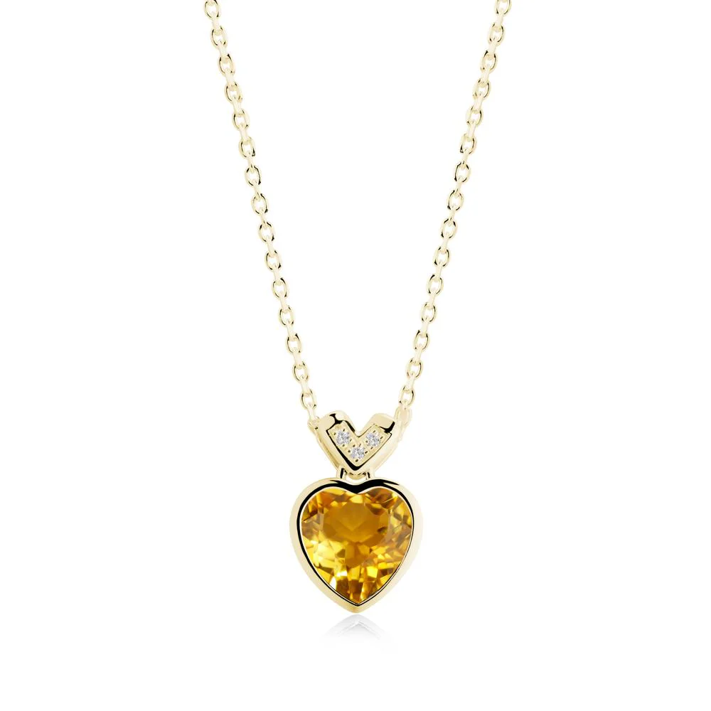 Heart-Cut Citrine Necklace with Chevron - Image 5