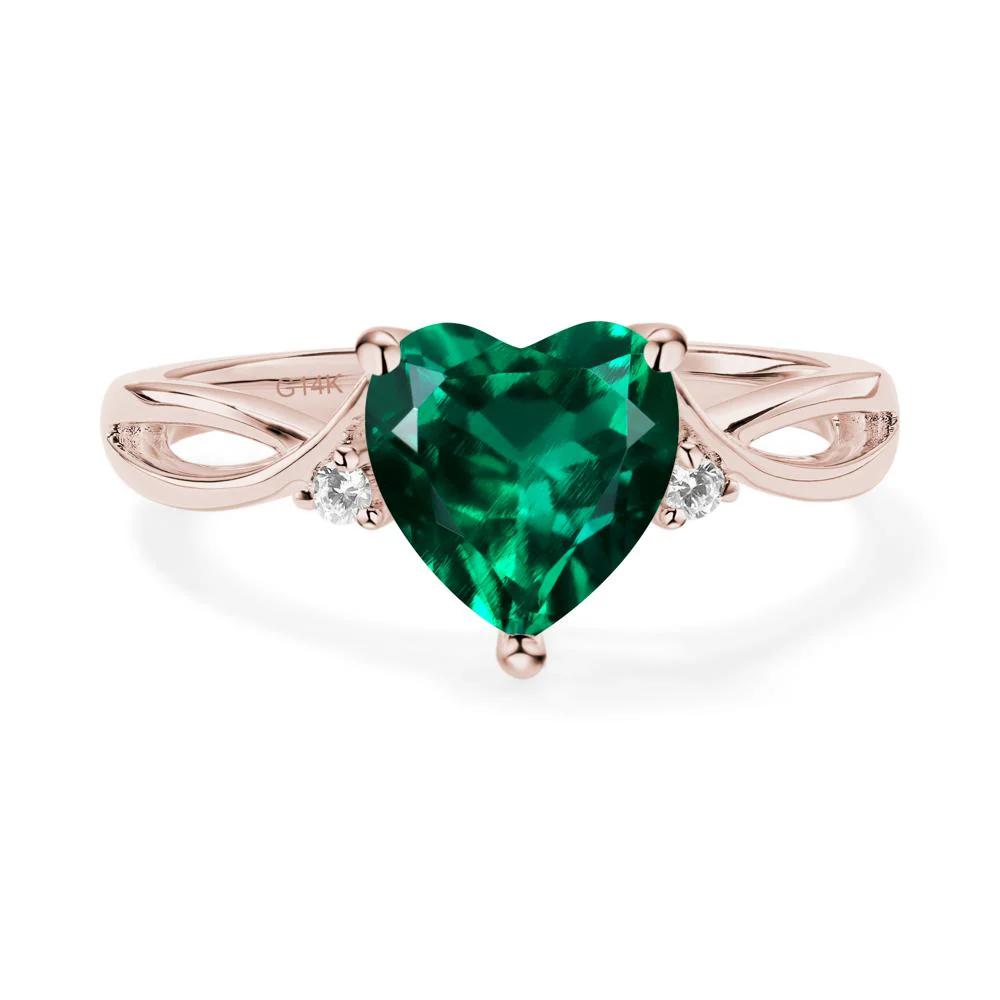 Heart Shaped Emerald Ring