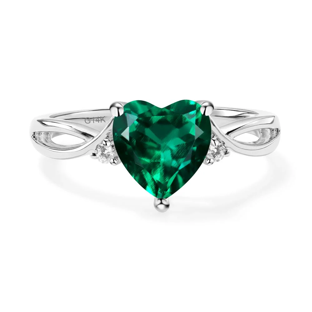 Heart Shaped Emerald Ring - Image 3