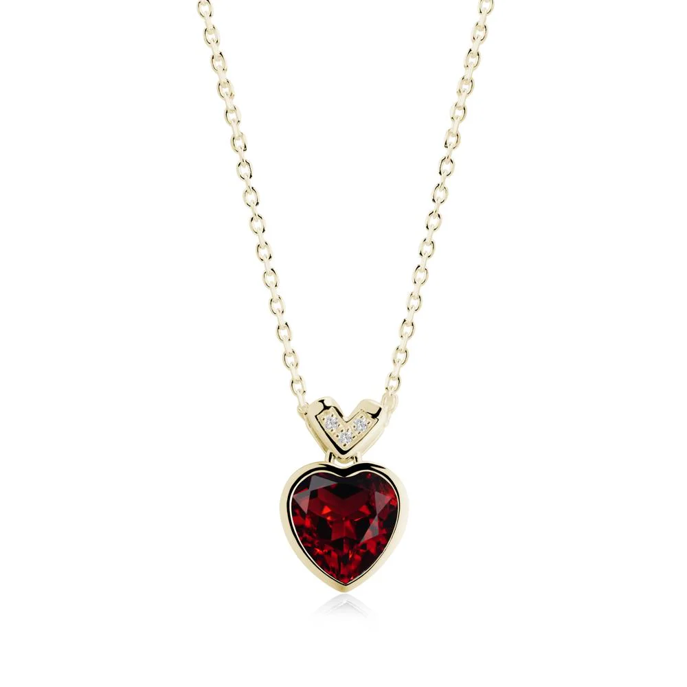 Heart-Cut Garnet Necklace with Chevron - Image 7