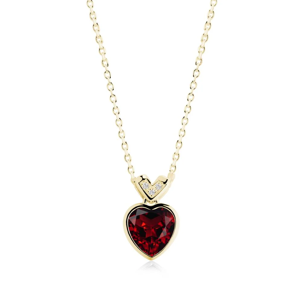 Heart-Cut Garnet Necklace with Chevron - Image 9
