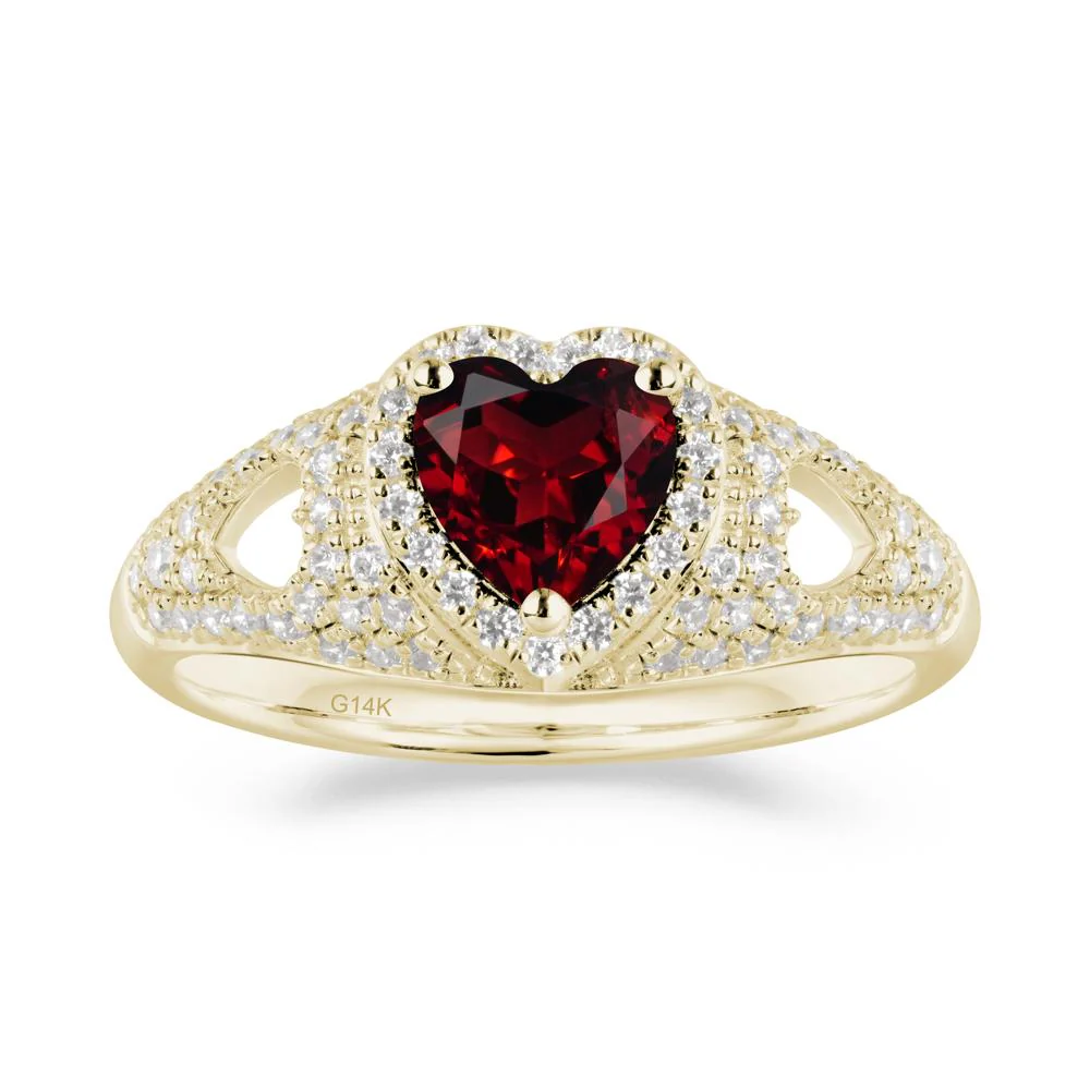 Heart Cut Garnet Pave Ring - Image 4