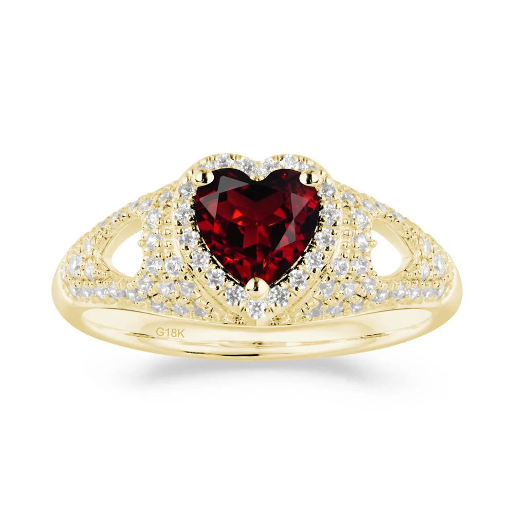Heart Cut Garnet Pave Ring - Image 5