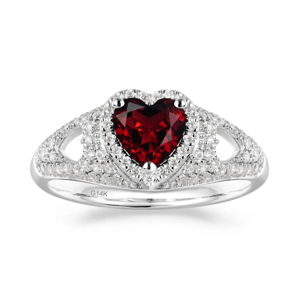 Heart Cut Garnet Pave Ring - Image 6