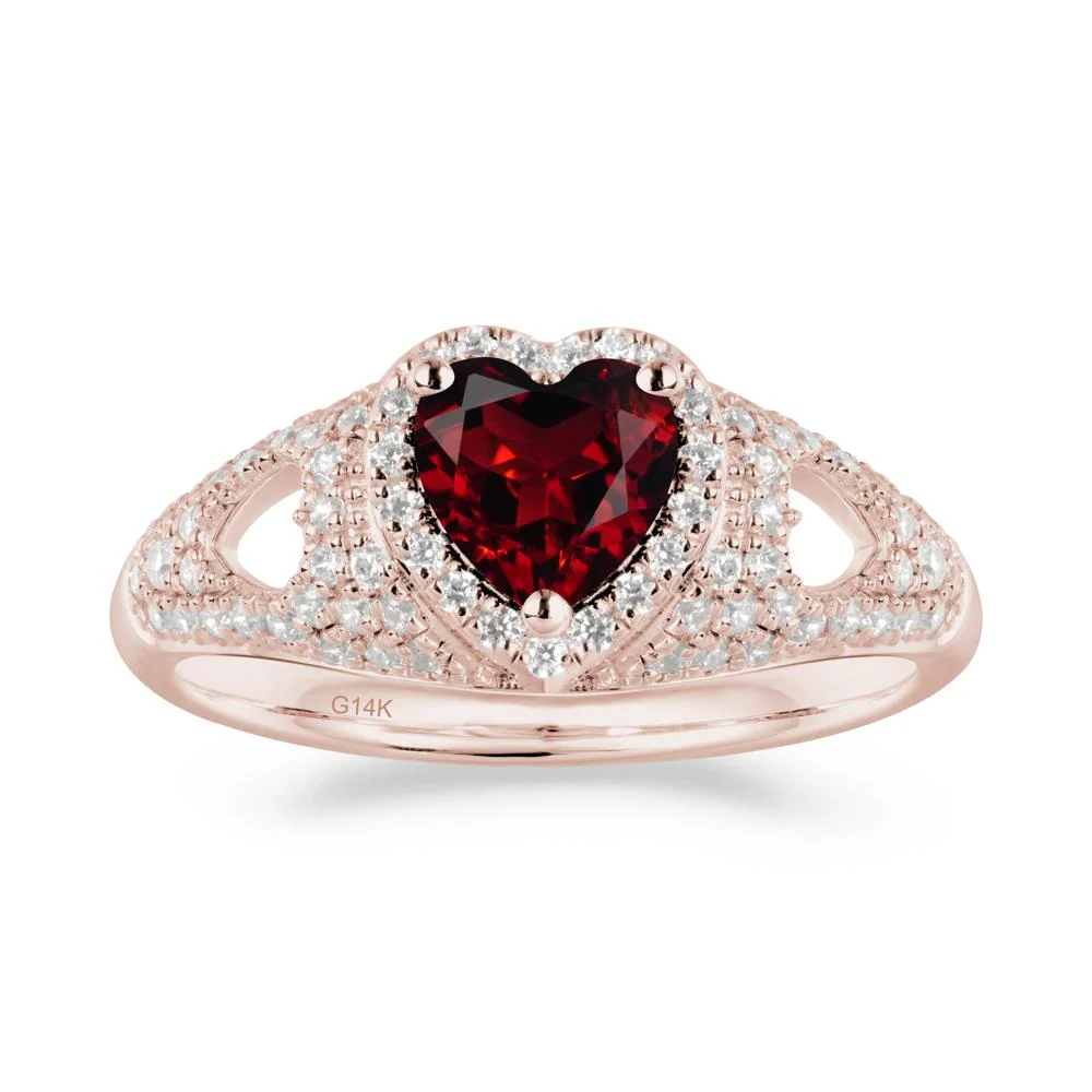 Heart Cut Garnet Pave Ring - Image 7