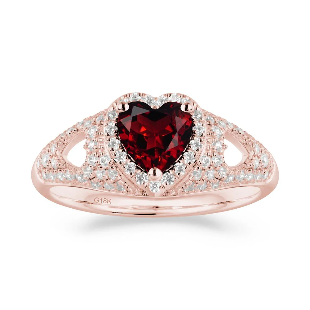 Heart Cut Garnet Pave Ring - Image 9