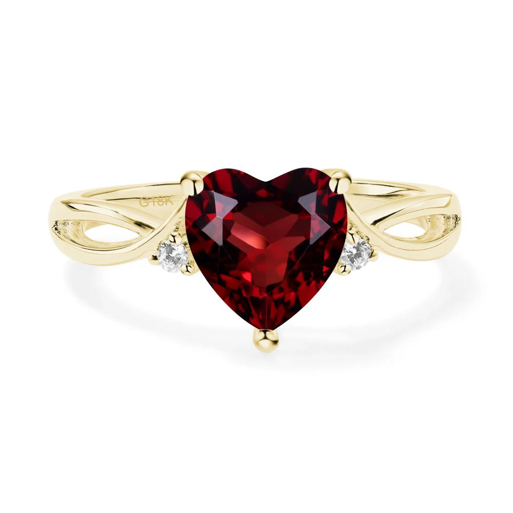 Heart Shaped Garnet Ring - Image 3