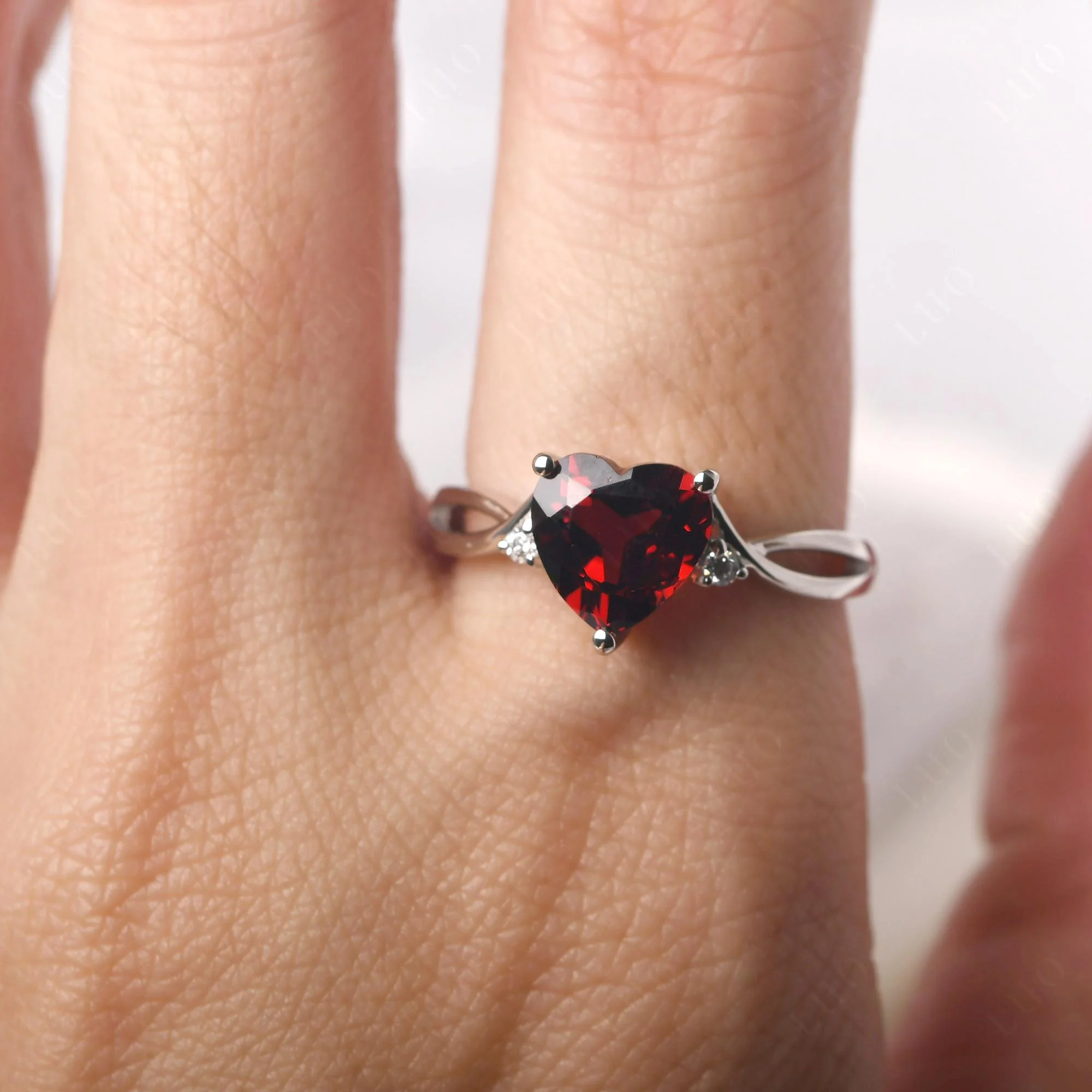 Heart Shaped Garnet Ring - Image 33