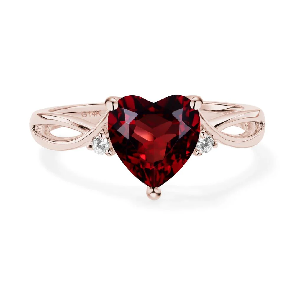 Heart Shaped Garnet Ring - Image 5