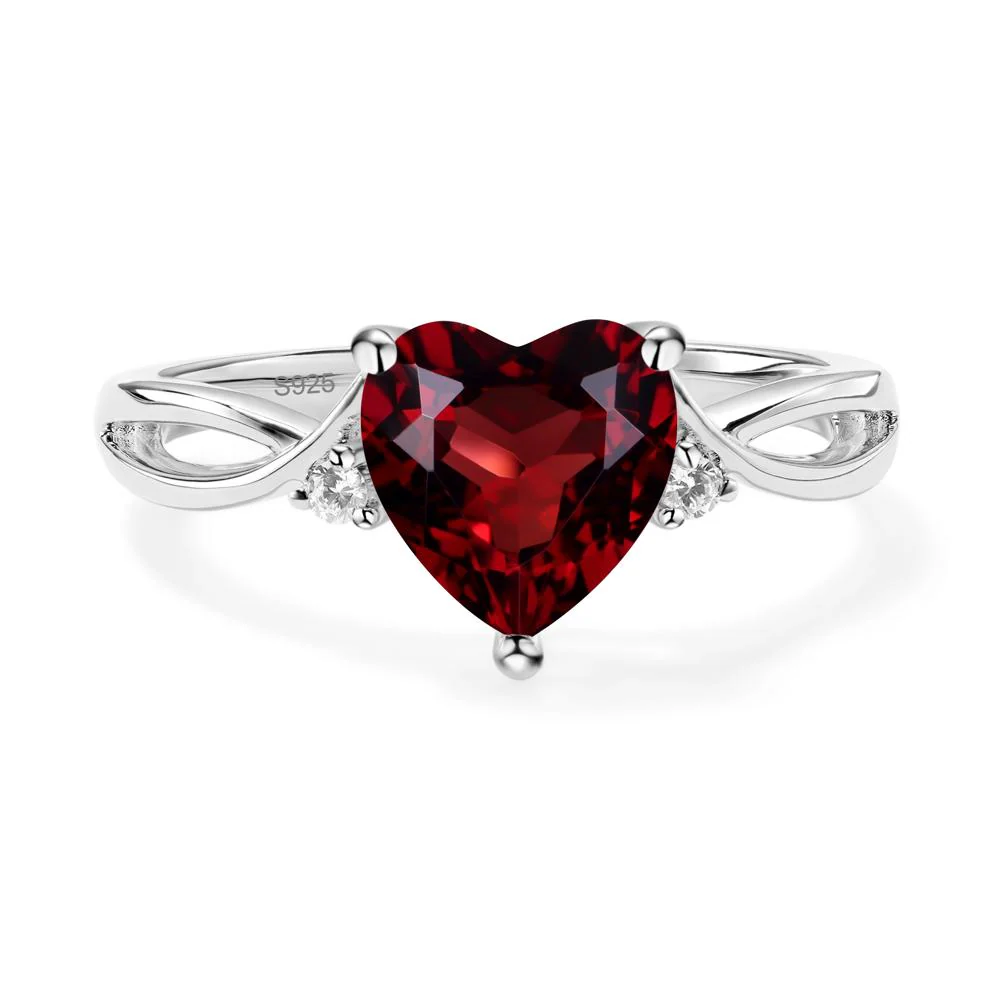 Heart Shaped Garnet Ring - Image 8