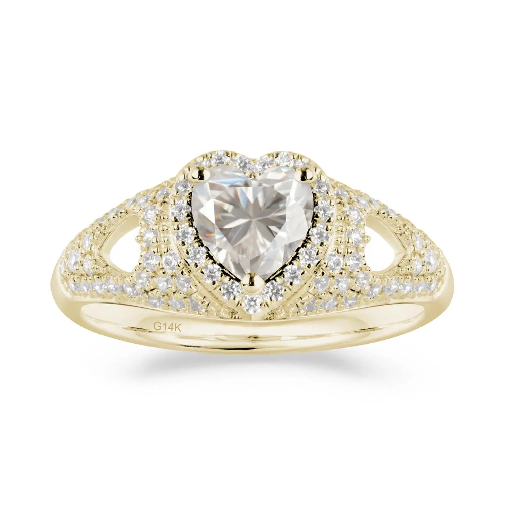 Heart Cut Moissanite Pave Ring - Image 6