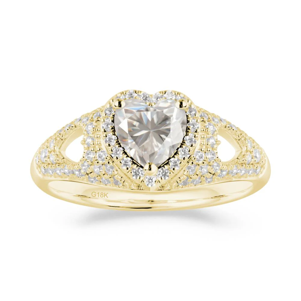 Heart Cut Moissanite Pave Ring - Image 7