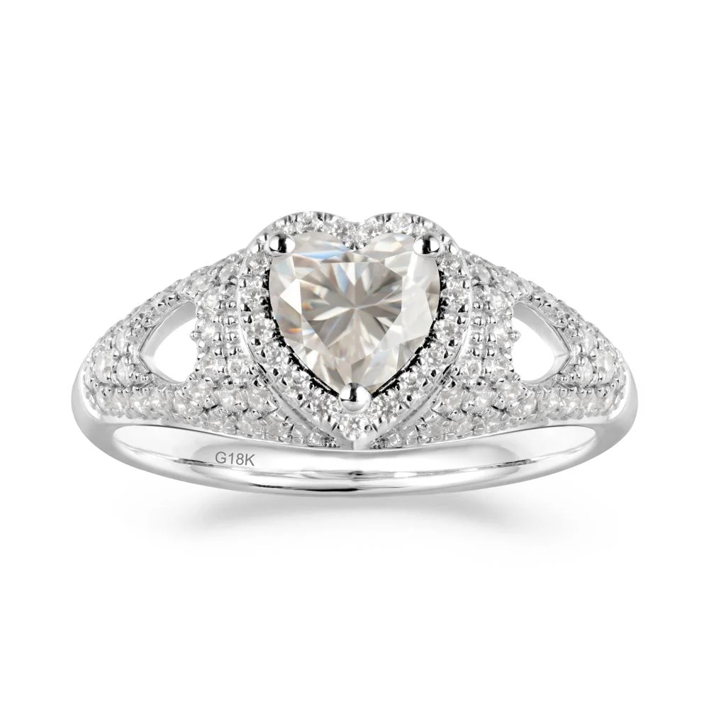 Heart Cut Moissanite Pave Ring - Image 8