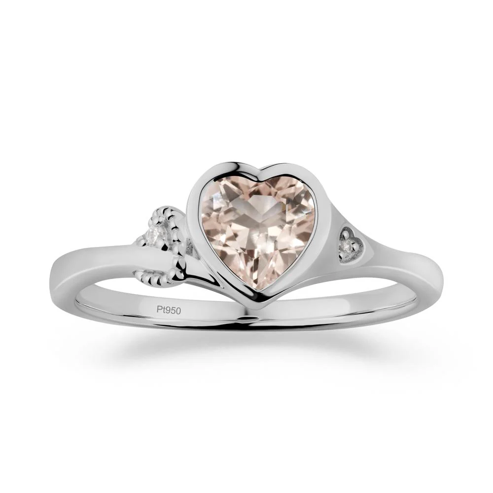 Heart Cut Morganite Full Bezel Ring