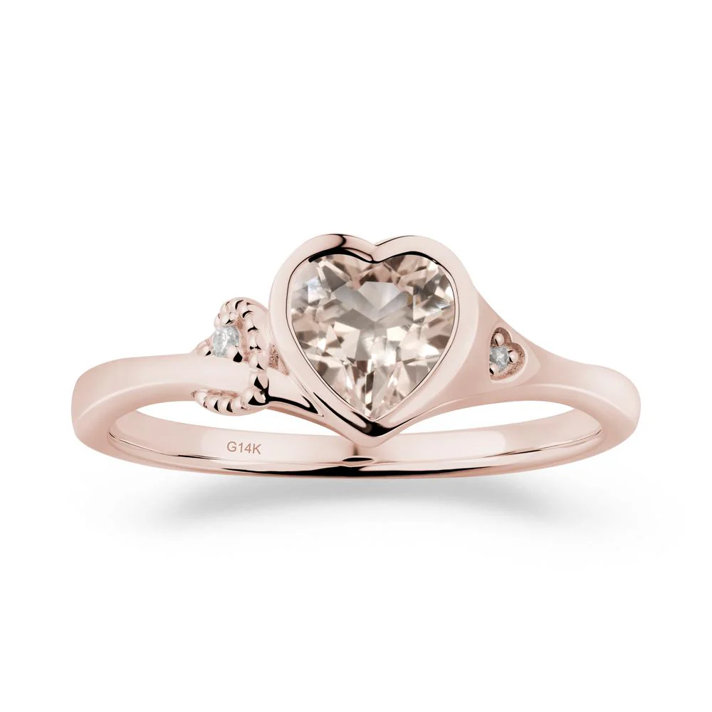 Heart Cut Morganite Full Bezel Ring - Image 6