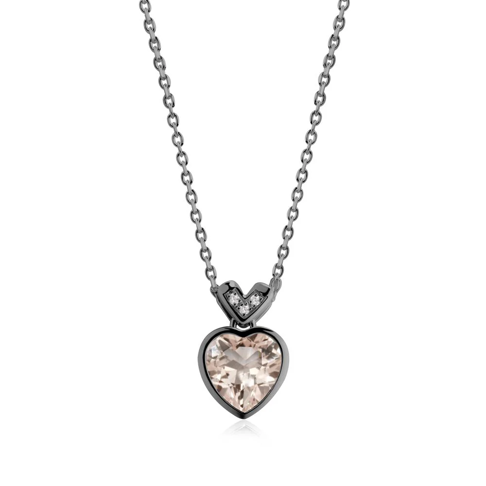 Heart-Cut Morganite Necklace with Chevron - Image 9