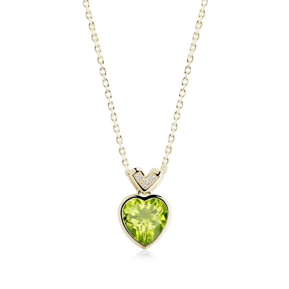 Heart-Cut Peridot Necklace with Chevron - Image 7