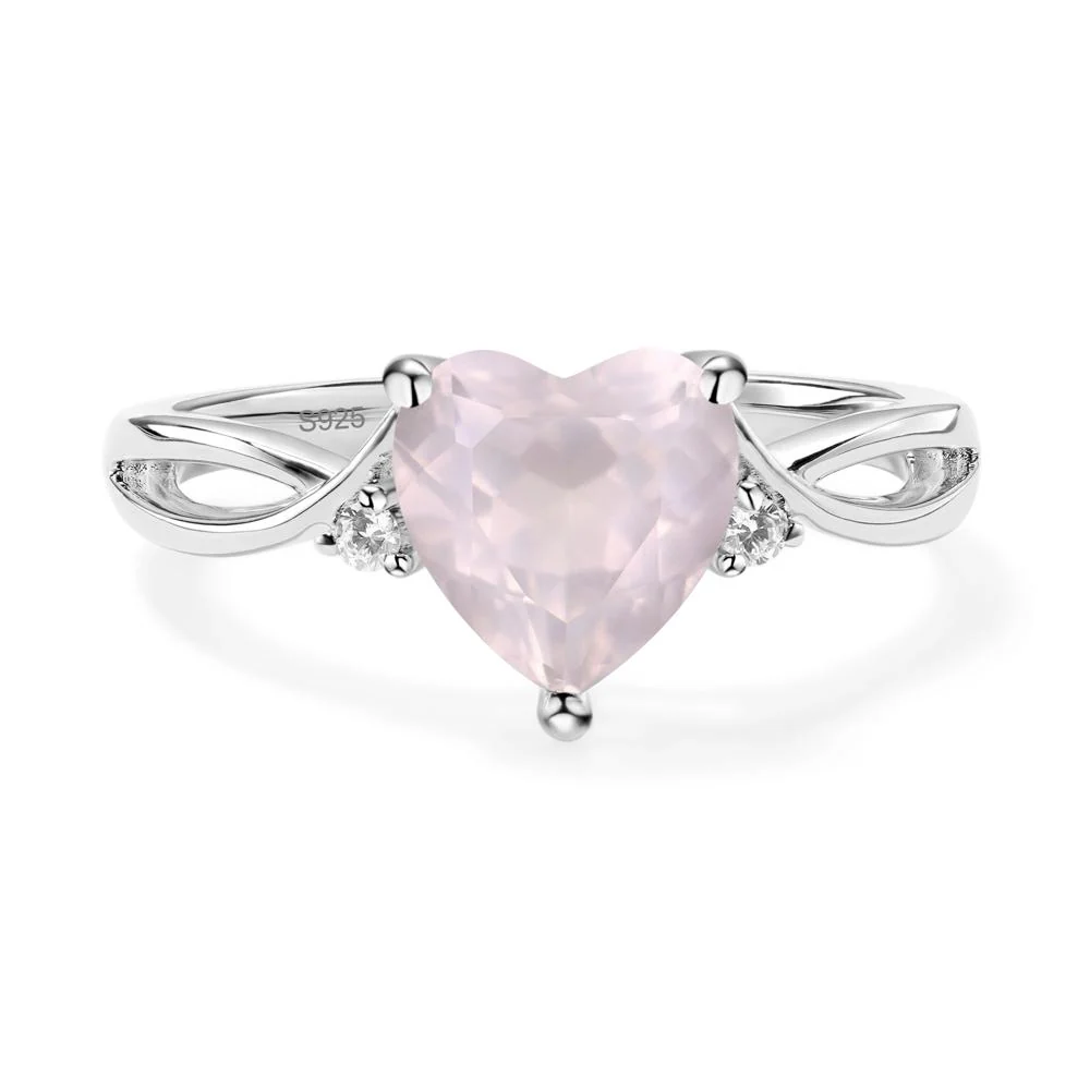 Heart Shaped Rose Quartz Ring - Image 7