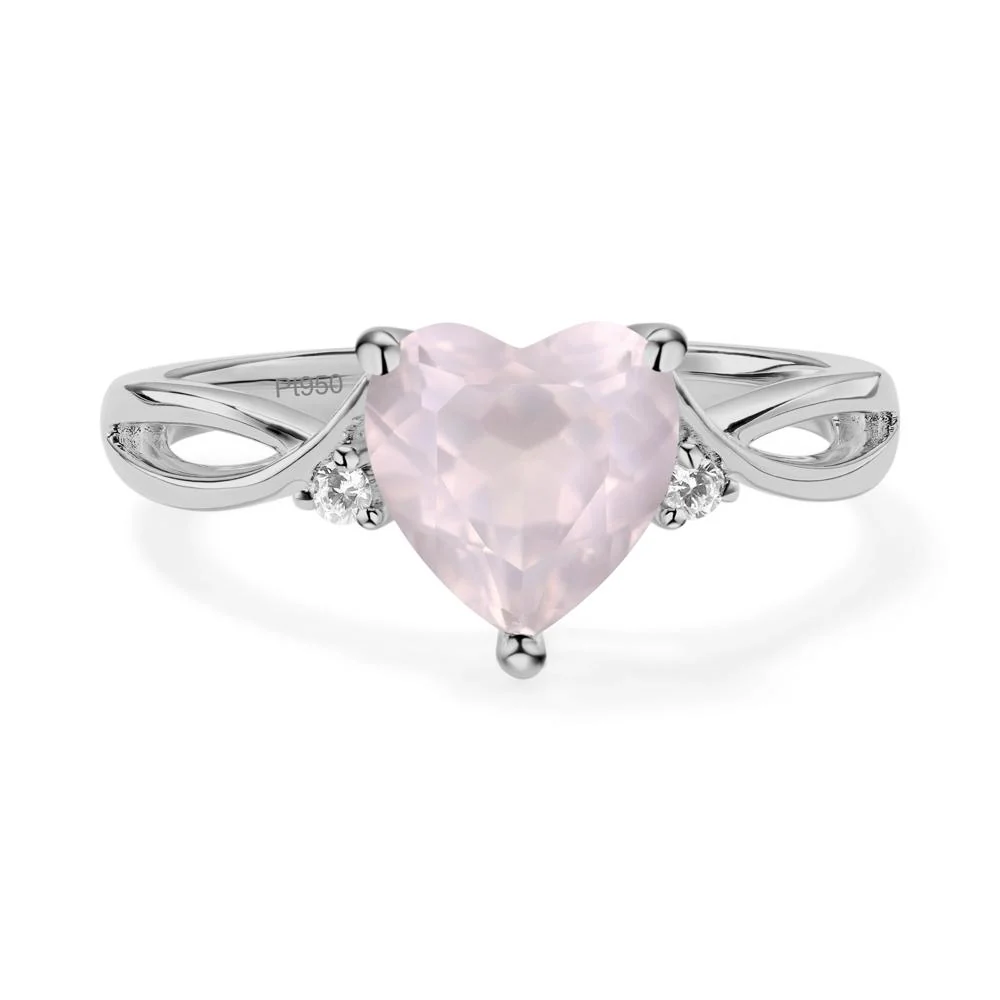 Heart Shaped Rose Quartz Ring - Image 8