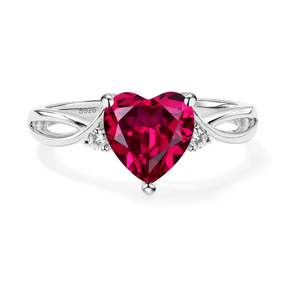 Heart Shaped Ruby Ring - Image 2